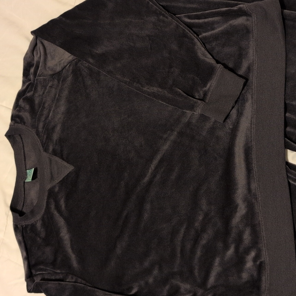 Charcol Velour Lounge Set Sz. Large Very Good Condition Long Sleeve Top & Pants